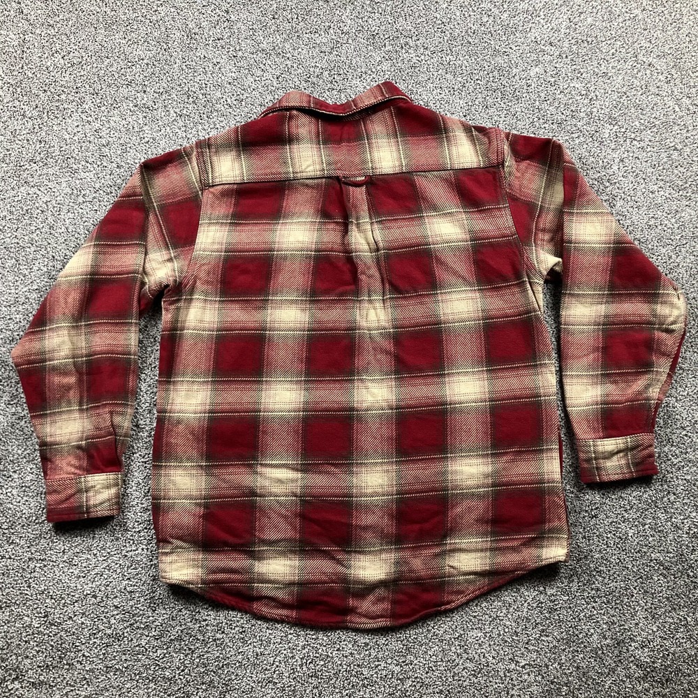 ORVIS Shirt Large Heavy Perfect Flannel Jacket Plaid Shacket Side Pockets - Picture 10 of 11